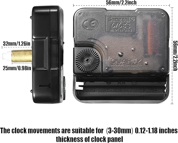 Quartz Clock Mechanism Kit, DIY Wall Clock Mechanisms, Clock Movement Parts Motor Replacement DIY Repair Parts