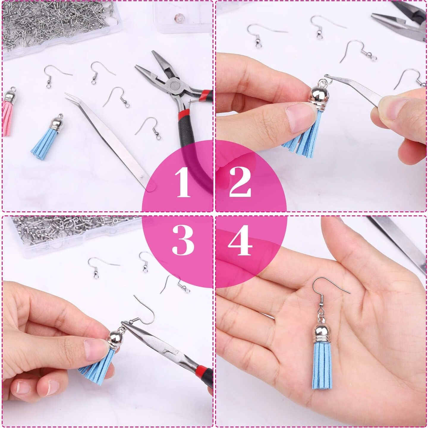Earring Hooks for Jewelry Making Supplies, 240pcs Hypoallergenic Stainless Steel Fish Hooks Kit With 240pcs Earring Backs