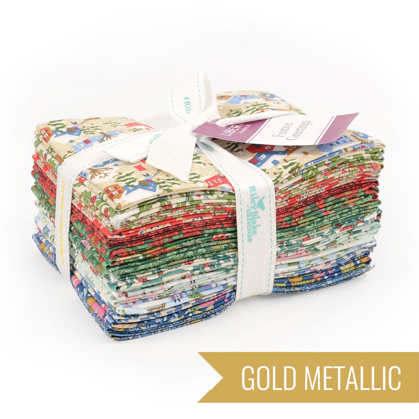 Festive Greetings Fat Quarter Bundle by  for Riley Blake (FQ-LFESGREET-15)