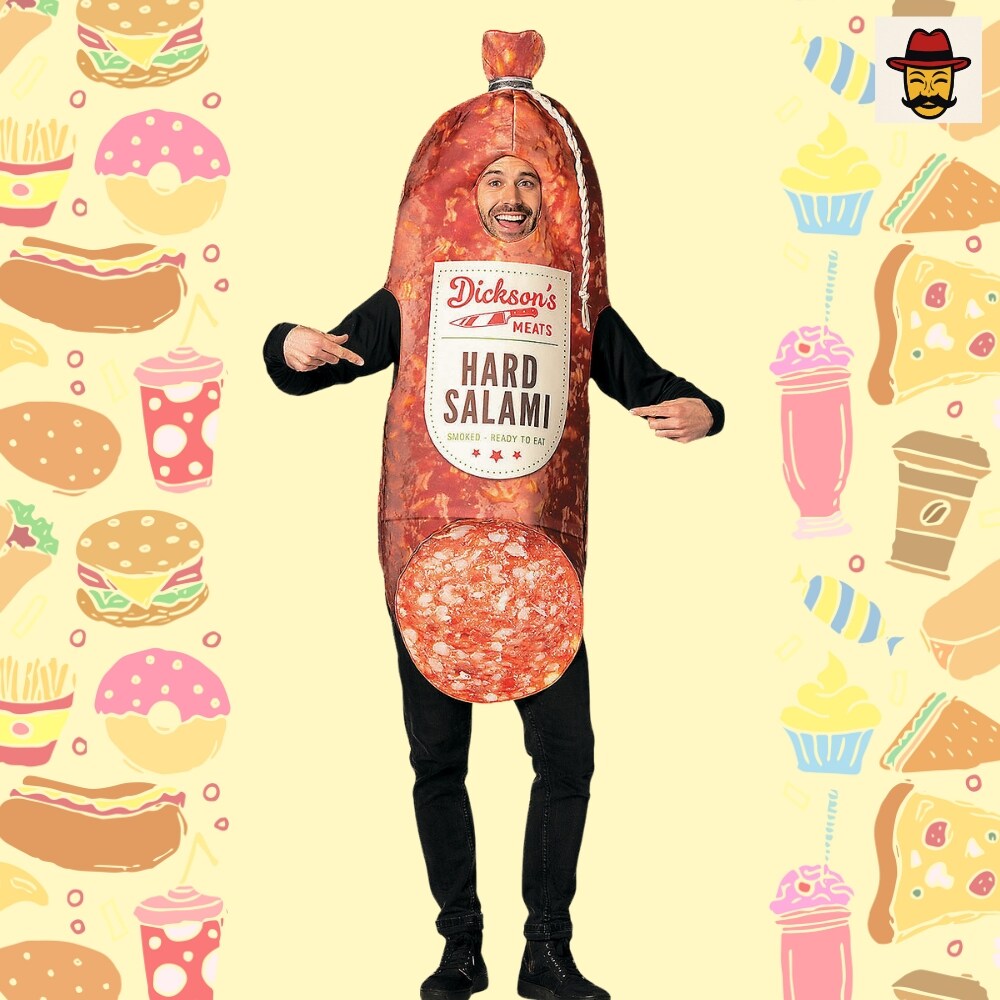 Adults Smoked Hard Salami Costume Funny Food Tunic for Halloween Parties
