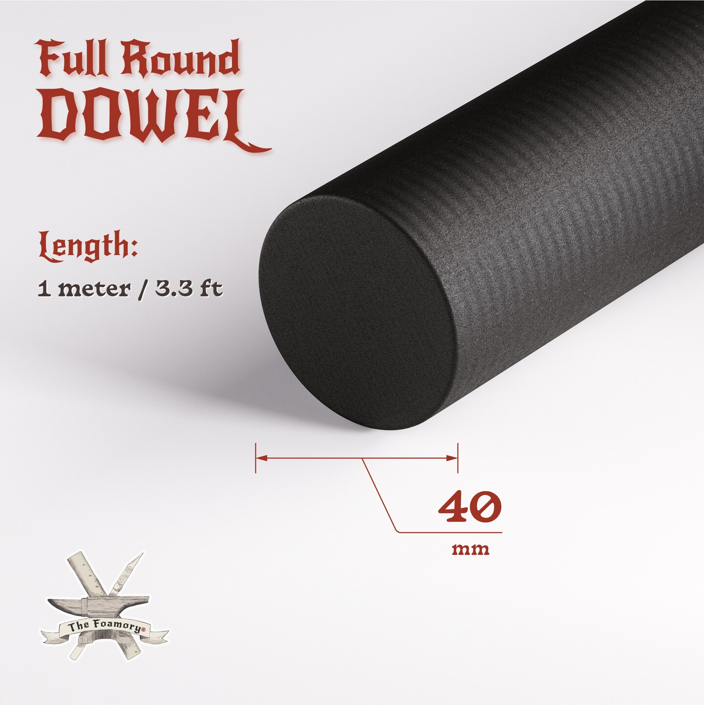EVA Foam Dowel/Bevel - 1 to 3 Meter(s) Cosplay Craft Material - Multiple Shapes - Multiple Diameters 5-40mm