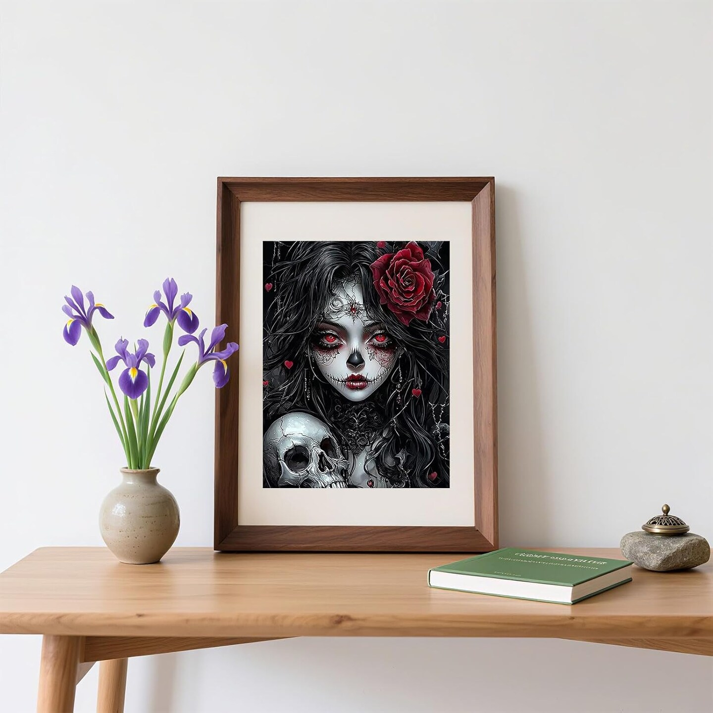 Gothic Skull Diamond Painting Kit for Adults – 12x16" 5D Full Drill DIY Diamond Art, Beginner-Friendly Halloween Gem Painting for Home Wall Decor