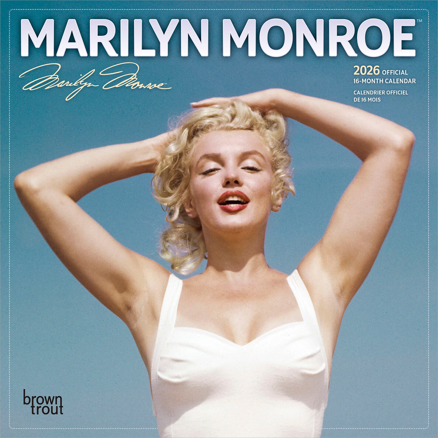 Marilyn Monroe OFFICIAL | 2026 7 x 14 Inch (Hanging) Monthly Mini Wall Calendar | English/French Bilingual