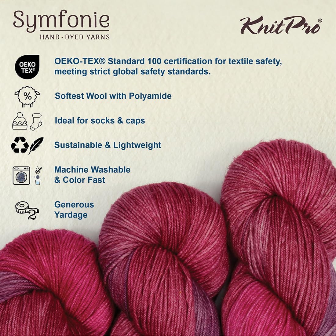 KnitPro Symfonie Premium Hand-Dyed Merino Wool & Polyamide Sock Yarns|Terra Variegated Colors