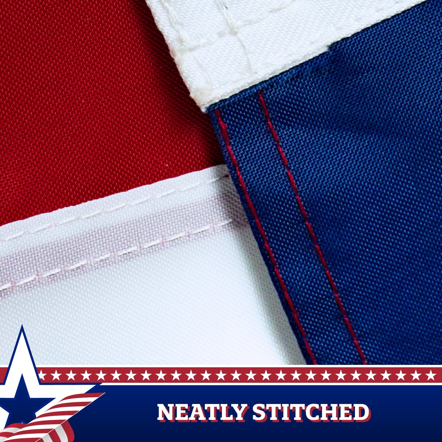 G128 3-Pack: American USA Pull Down Bunting Flag | 1.67x8 Ft | Embroidered Polyester