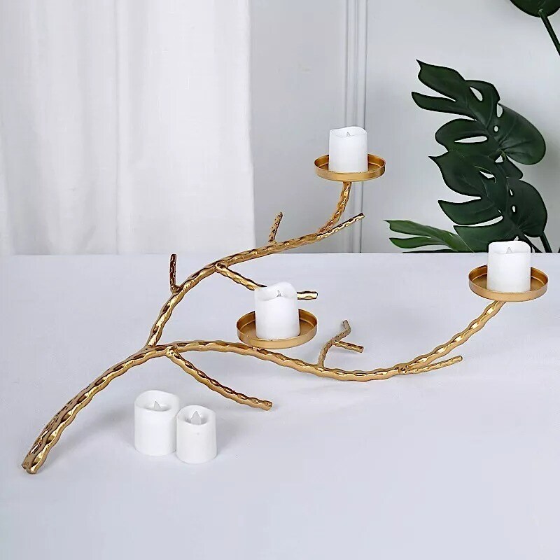 2 feet Gold Metal Manzanita Tree Branch Candelabra Candle Holders Party Decor