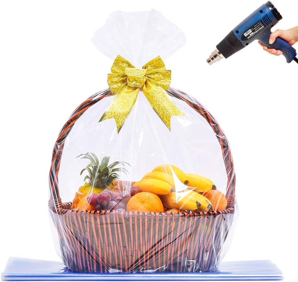 Extra Large Jumbo Shrink Wrap Bags Cellophane Bags for Gift Baskets - 40x47 Inch Christmas Basket Bags (5 pcs, XXXL)