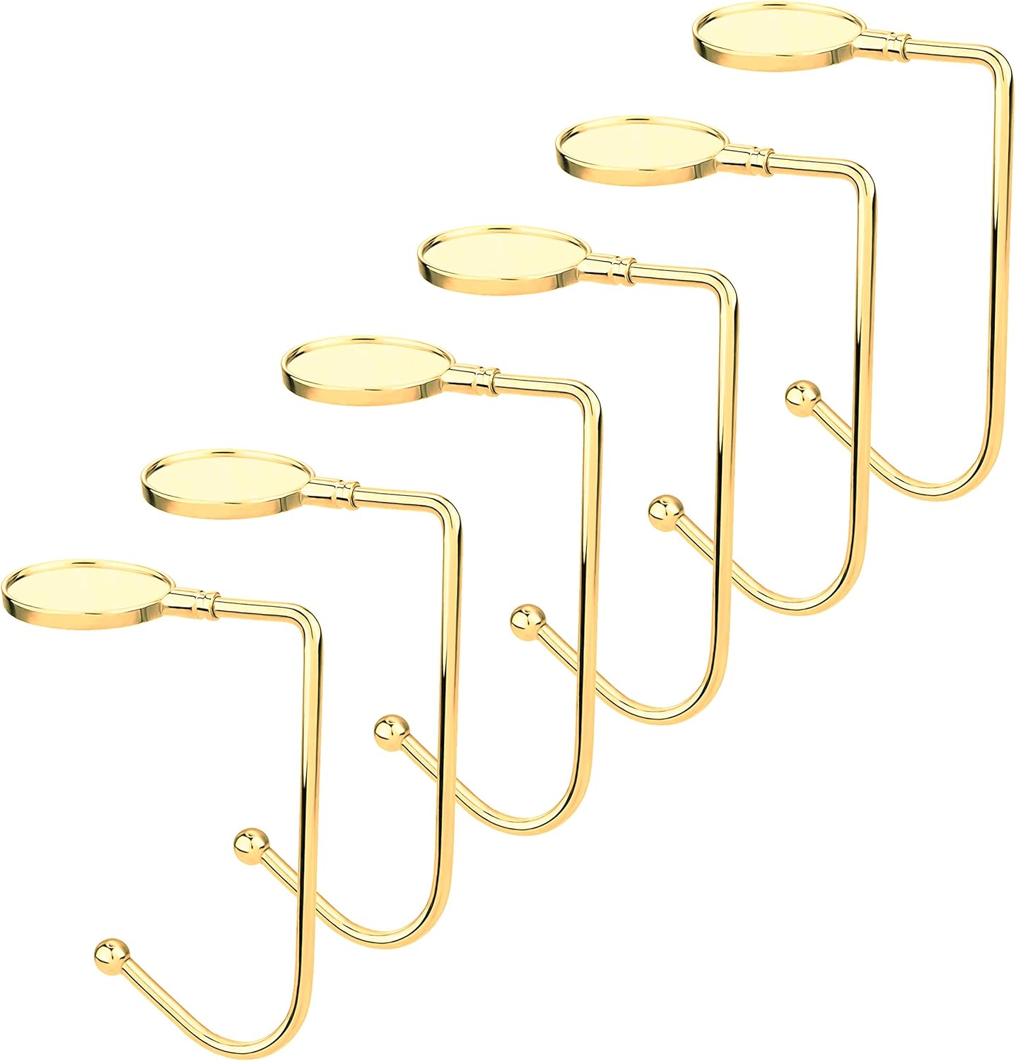 Christmas Stocking Holder for Mantle - 6 Pack Non-Slip Stocking Mantel Holders Hooks Hanger for Christmas Xmas Fireplace and Party Decoration (Gold)