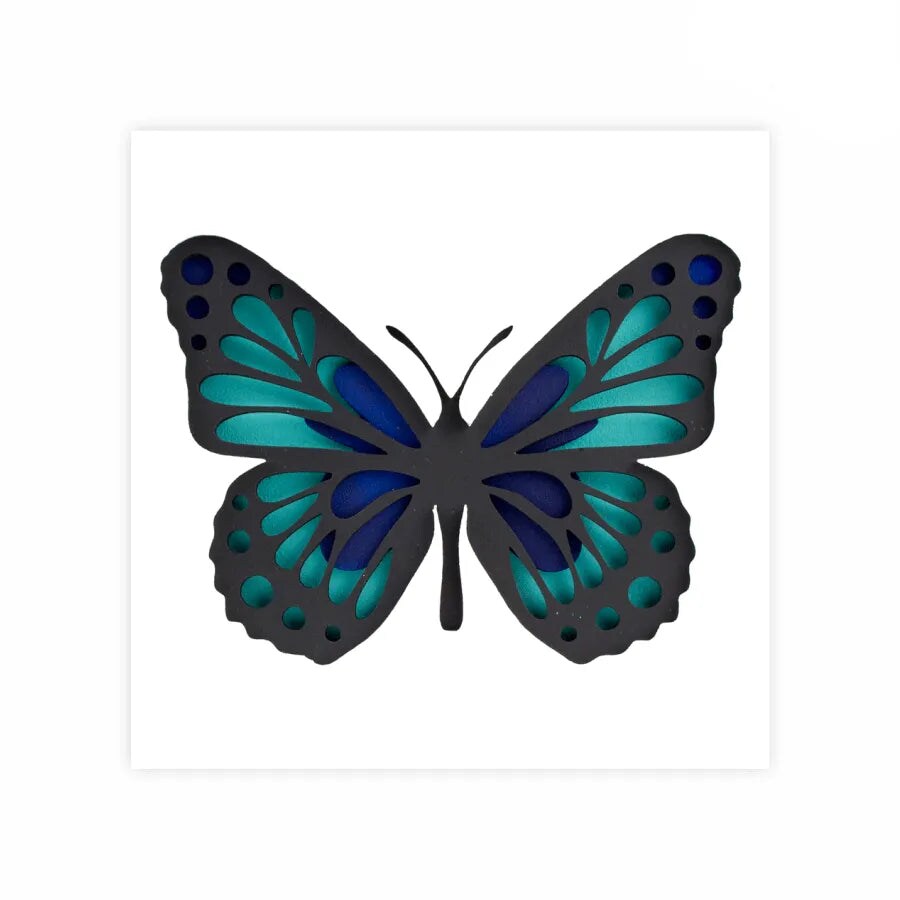 Rosa Talent Butterfly 3D Painting on Primed Fiberboard Set. Create Your DIY Decoration. 4 Layers. 6.69*6.69 inches.