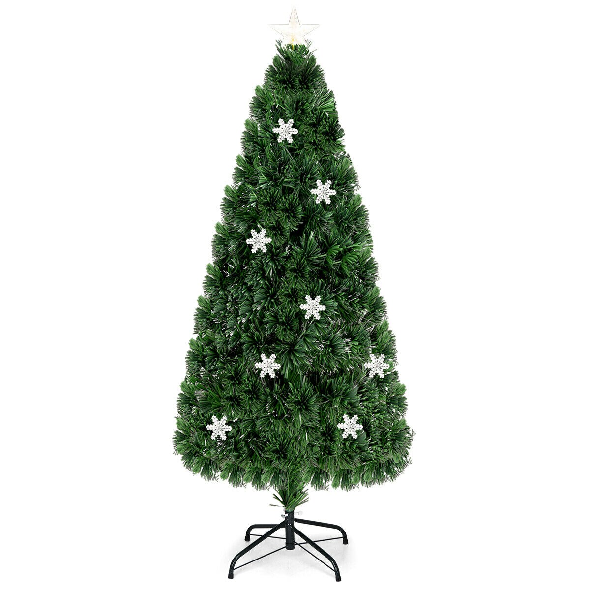 LED Optic Artificial Christmas Tree with Snowflakes Perfect for Home Decor