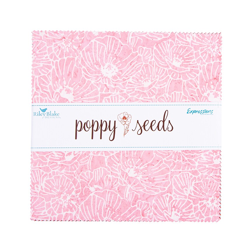 Expressions Batiks Poppy Seeds 10" Square Pack (Layer Cake / 10" Stacker) by Riley Blake (10-23595-42)
