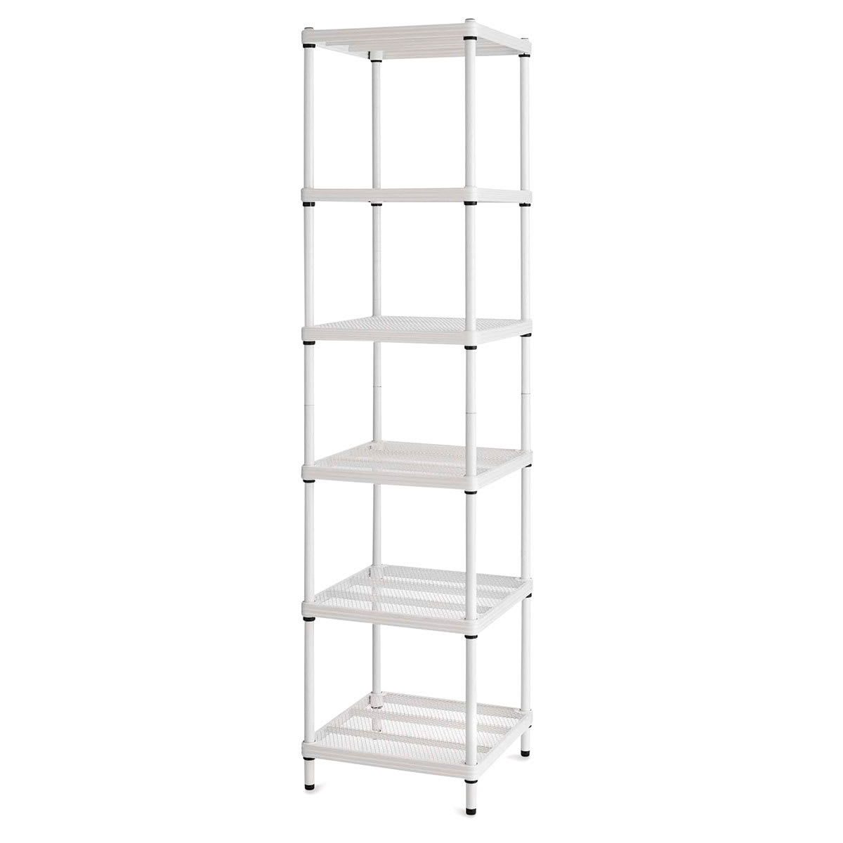 Design Ideas MeshWorks Shelving Units - White, Narrow, 6-Tier