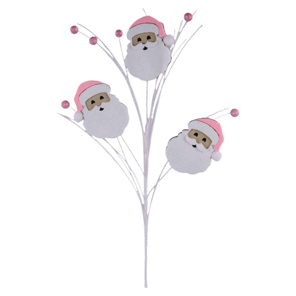 23&#x22; Felt Glitter Santa Face Spray: Pink