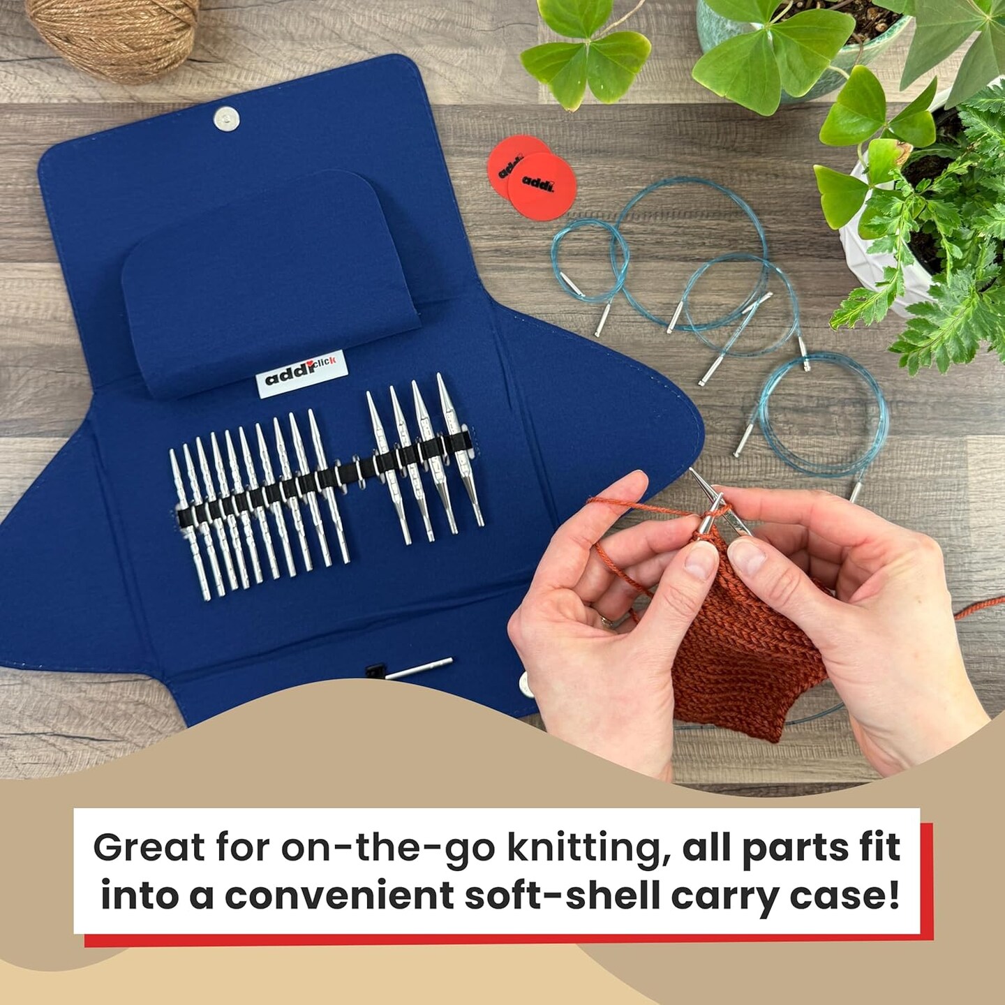 skacel by addi addiClick Rocket2 Squared Standard Tip IC Knitting Needle Set