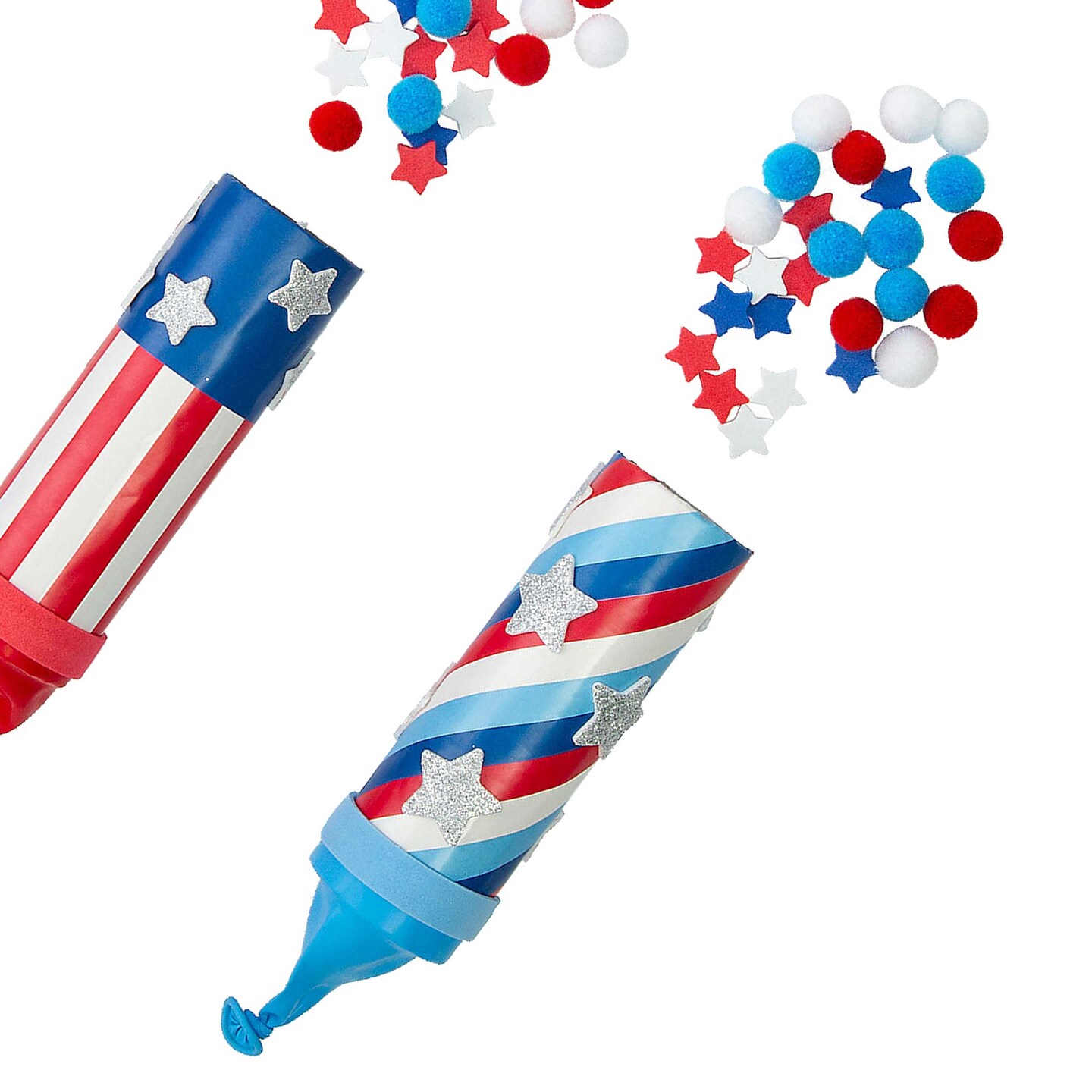 1 3/4&#x22; x 6 1/4&#x22; Patriotic Confetti Popper Craft Tube Craft Kit Makes 12