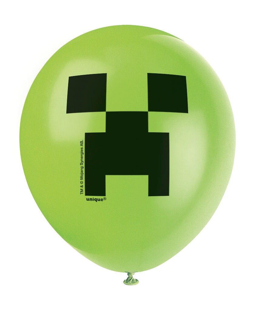 MINECRAFT 12&#x22; Latex Balloons Printed 2 Sides - 8ct