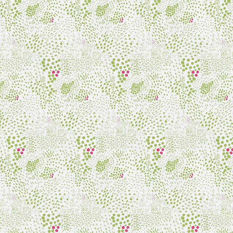 Paintbrush Studio Fabri-Quilt On Your Mark - Florals - White/Olive Blender