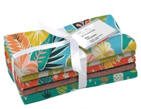 Fat Quarters Stack of Five Hawaiian Prints Maui Maia 5pcs 100% Cotton