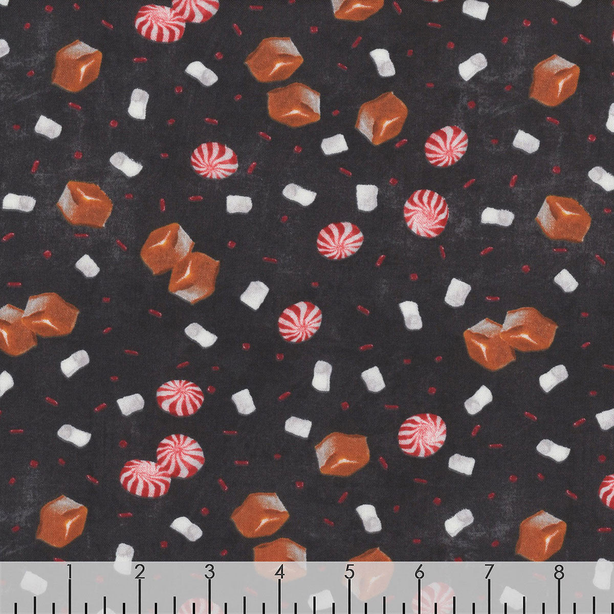 45 x 36 Christmas Wilmington Prints Peppermints Caramels Marshmallows 100% Cotton Fabric