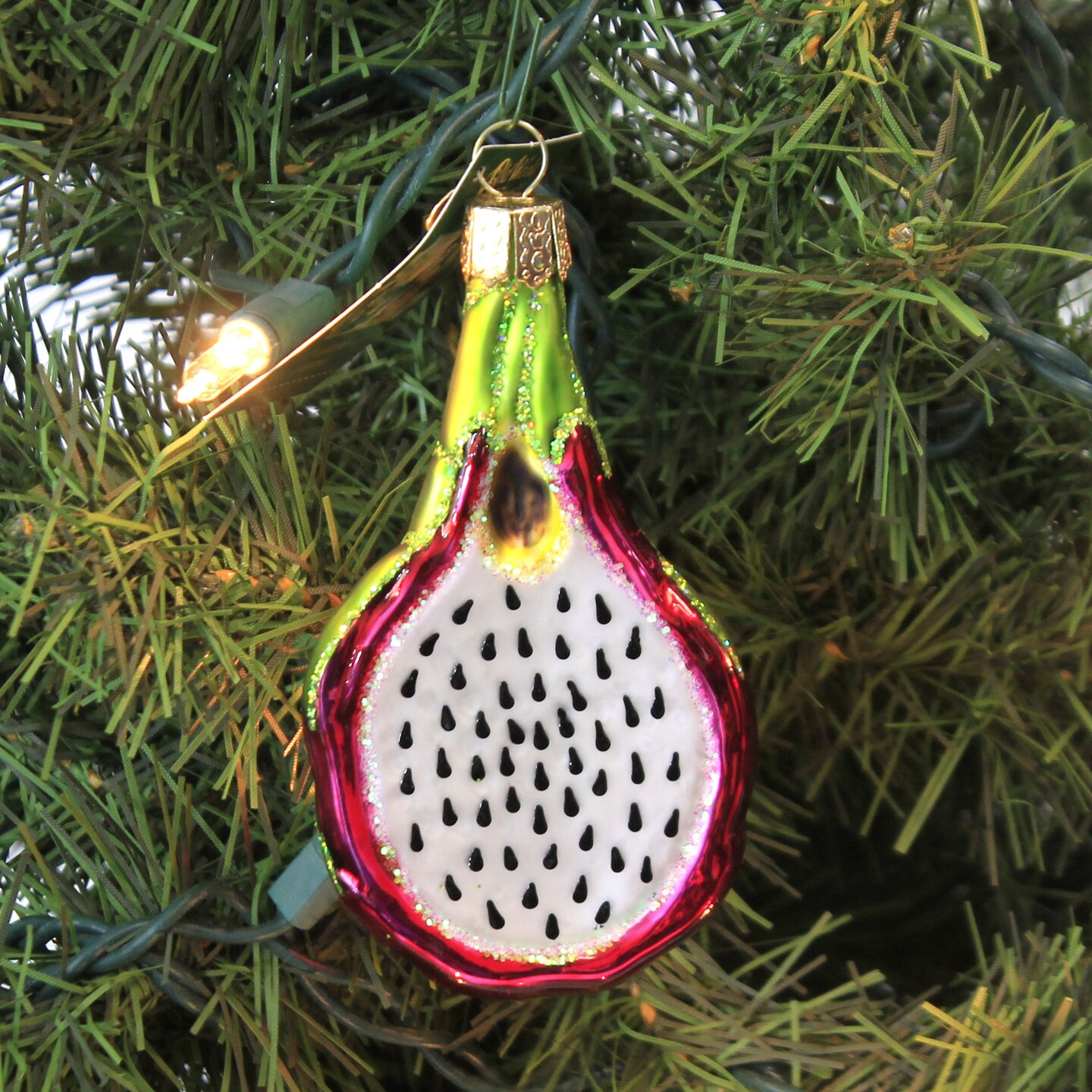 Old World Christmas 3.75 In Dragon Fruit Tree Ornament , Cactus Honolulu Queen