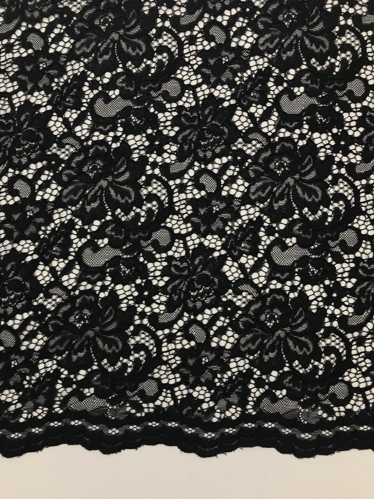 1 Yard Black Vintage Corded Lace Fabric for Dresses Gowns Diy Sewing Crafts 52/54&#x201D; Width