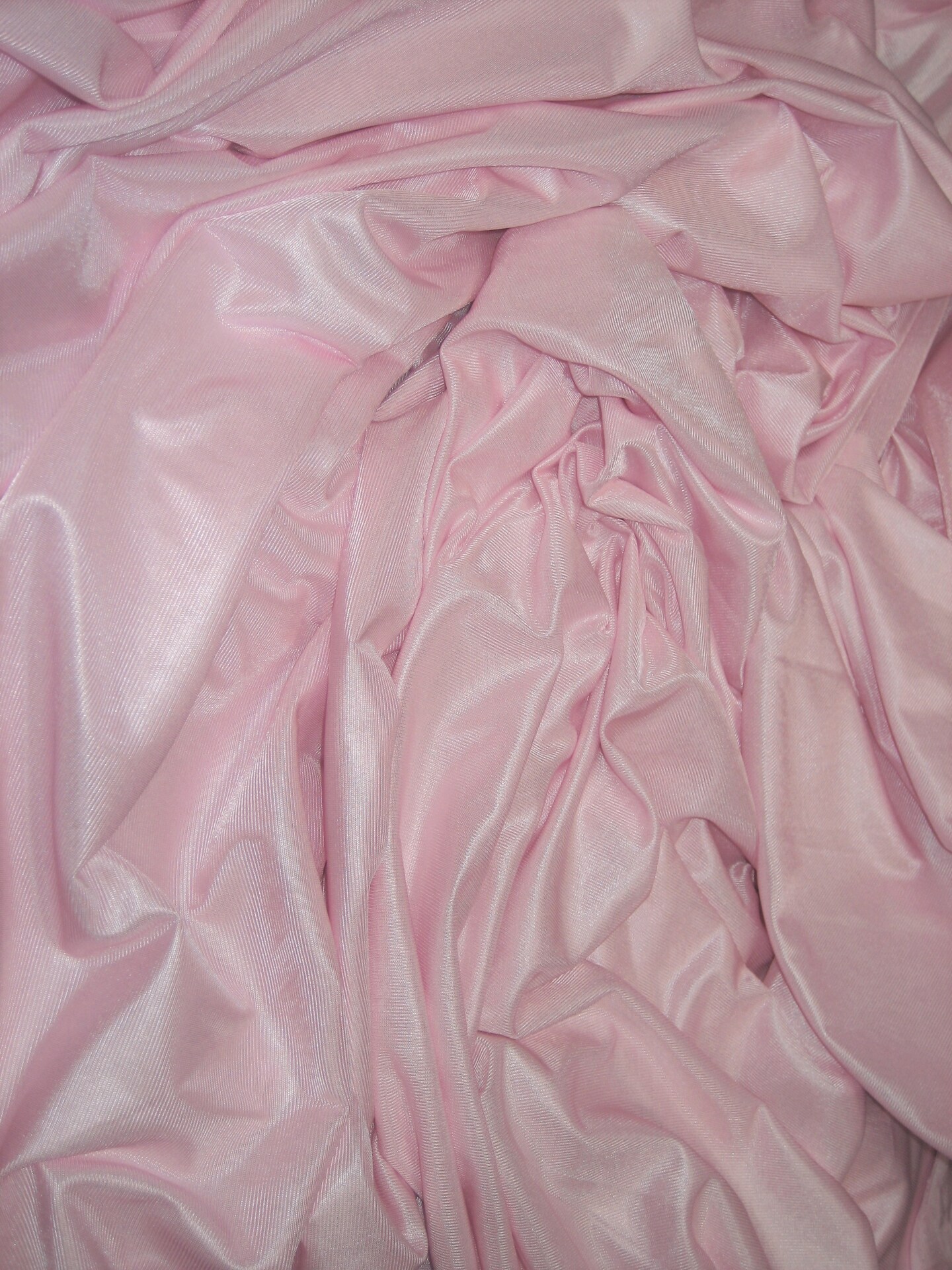 1 Yard Low Stretch Lt. Pink Tricot Polyester Fabric 108&#x2033;-120&#x2033; Wide