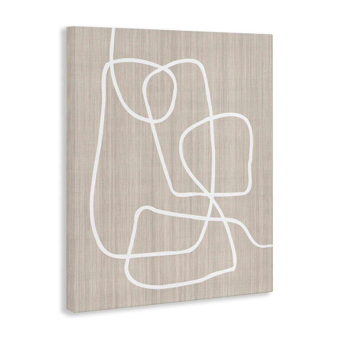 Stupell Industries Minimal White Line Beige Grain Pattern Modern Canvas Design By Alpenglow Workshop