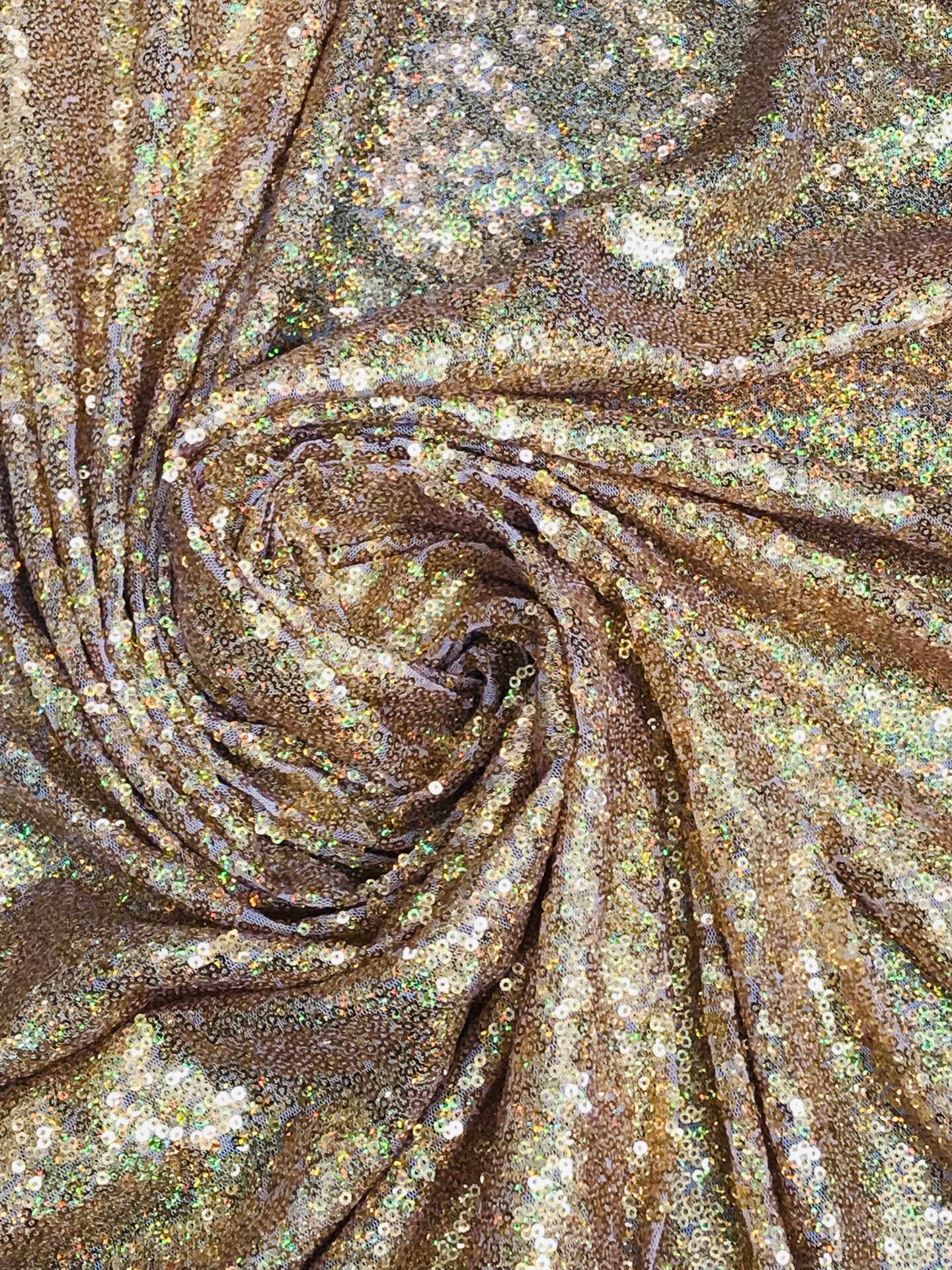1 Yard Gold Hologram Glitz Sequin Fabric 52/54 Inch Wide