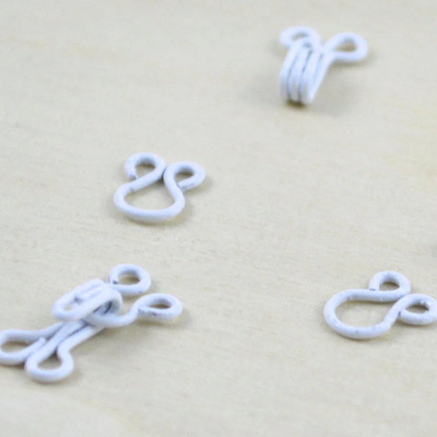 144 Sets Size 1 White Hook and Eye Sewing Closures for Lingerie Bra Dress Projects