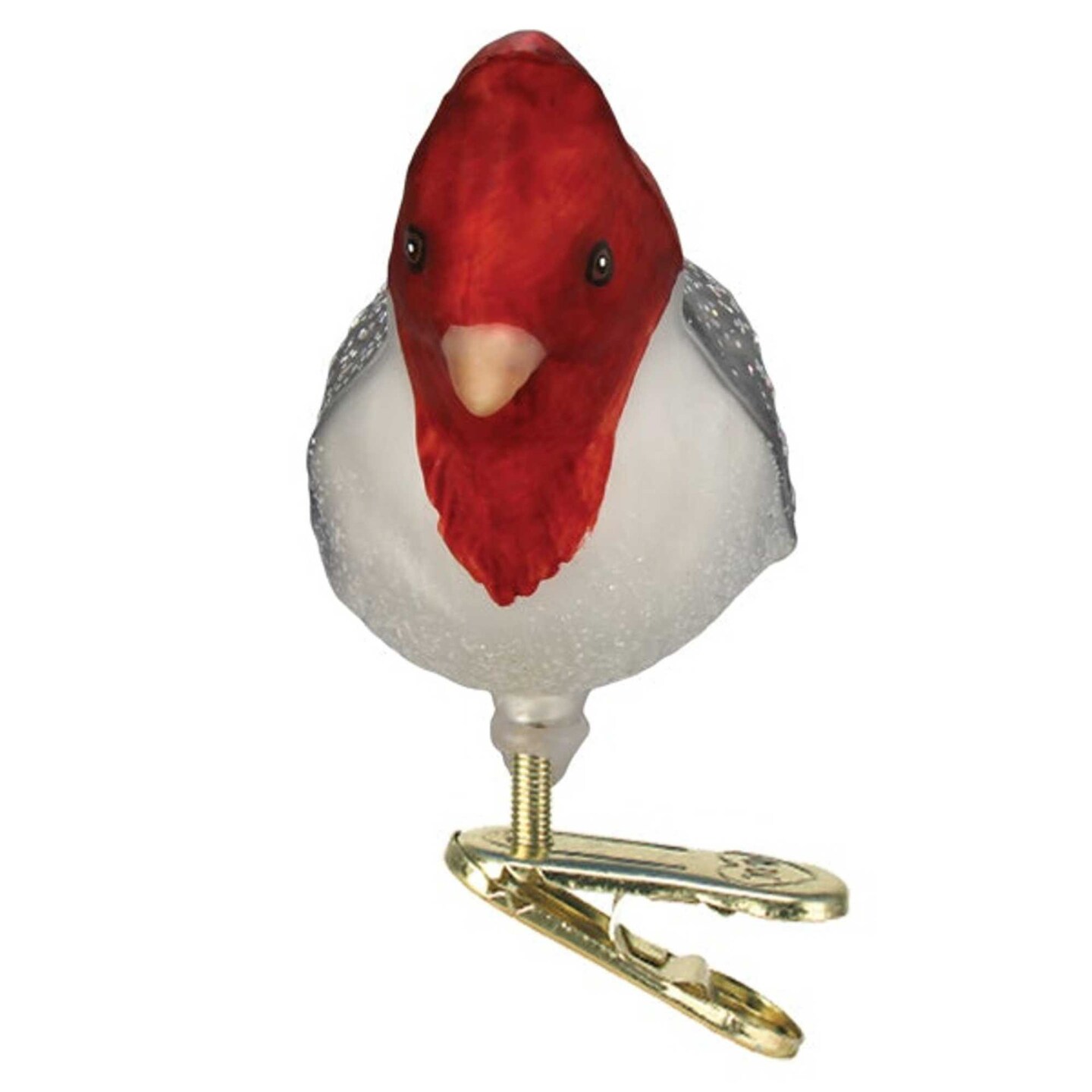 Old World Christmas 2.5 Inch Red-Crested Cardinal Tree Ornament , Clip-On Ornament