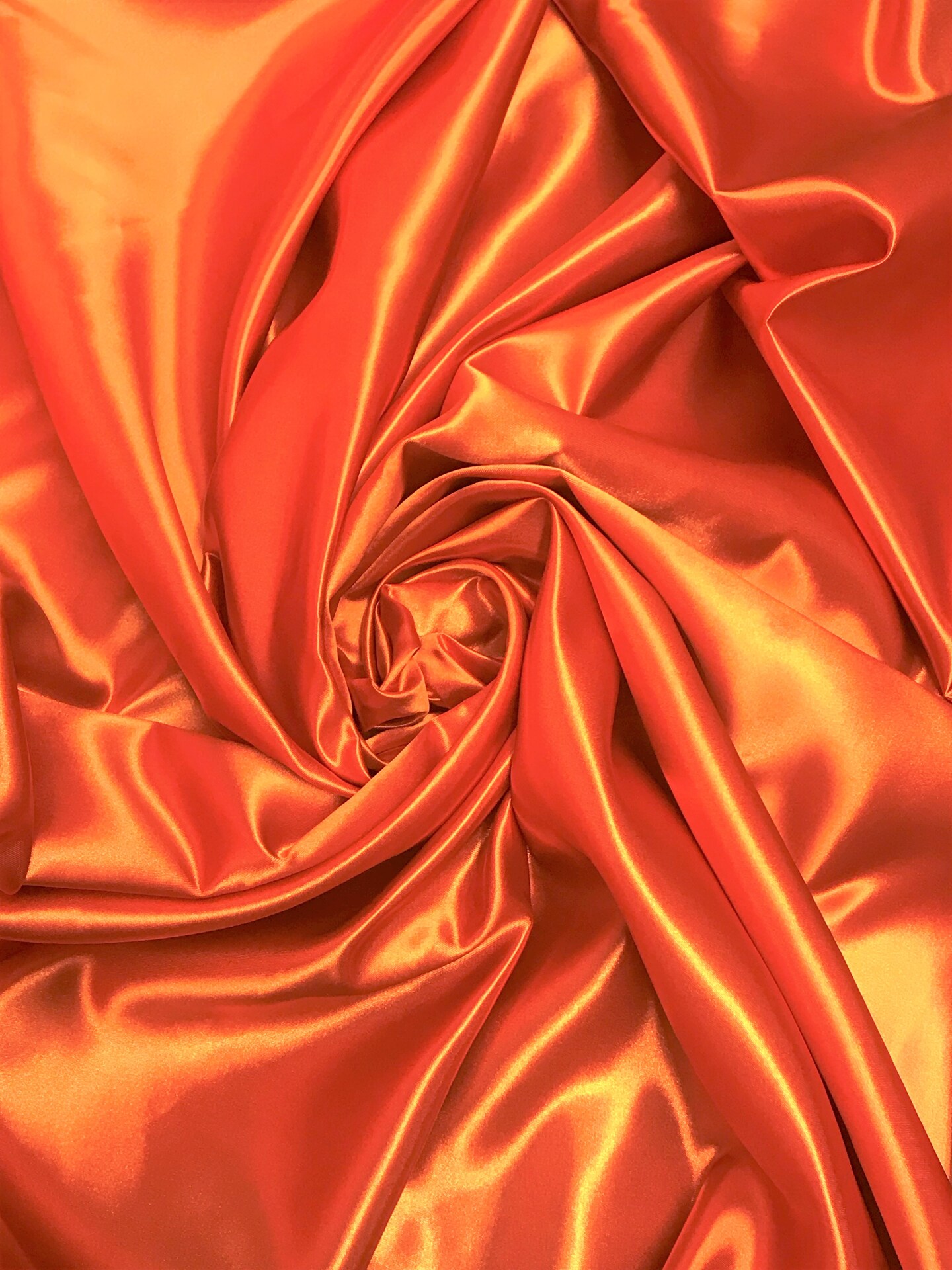 1 Yard Orange Bridal Satin Fabric 58/60 Inch Wide Lustrous Smooth Material for Wedding Drapes, Costumes & Gowns