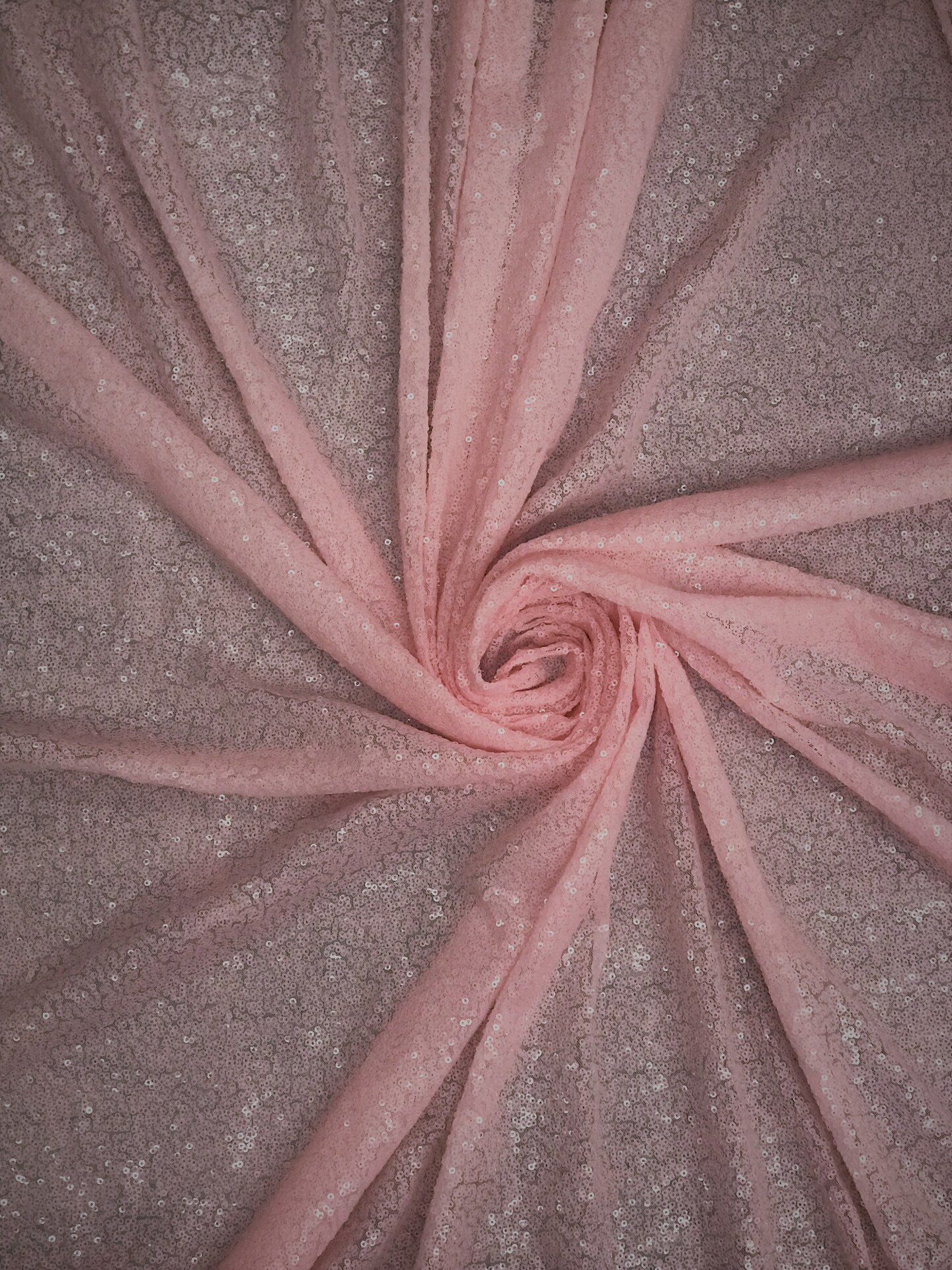 1 Yard Pink Glitz Sequin Fabric Polyester Sparkle Textile 52/54 Inches Wide