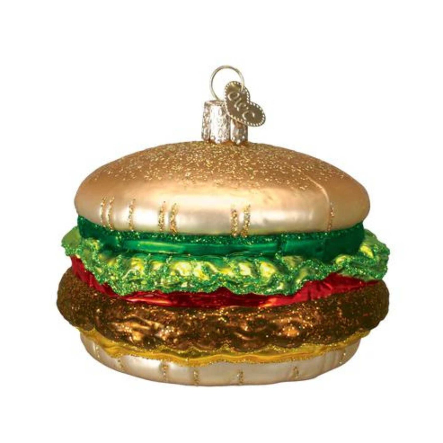 Old World Christmas 2.75 In Cheeseburger Christmas Tree Ornament , Ornament Fast Food Beef Burger