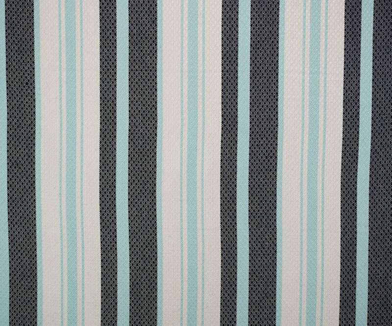 Blue-White Rayon Poly Stripe Diamond Dobby Woven Fabric By the Yard