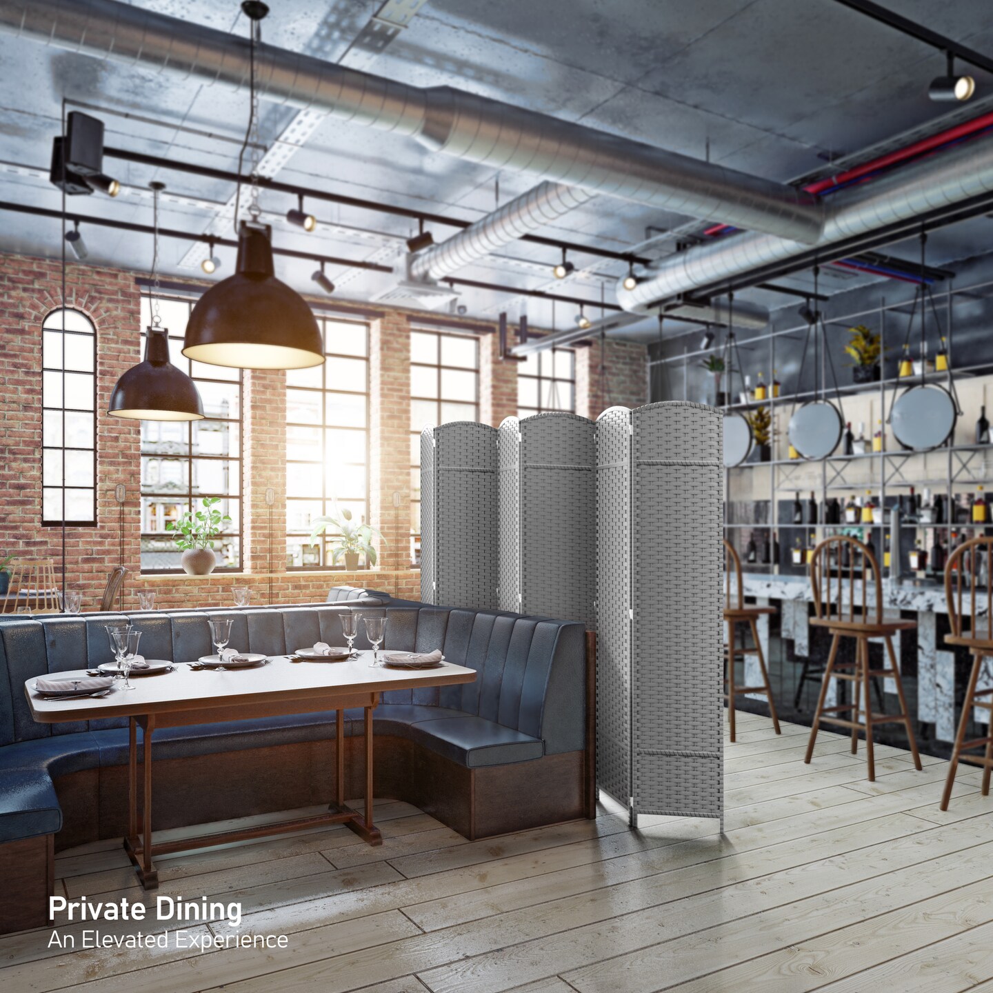 Sorbus 6 Panel Room Divider 6 ft. Tall - Privacy Screen, Extra Wide Double Hinged Panels, Mesh Hand-Woven Design