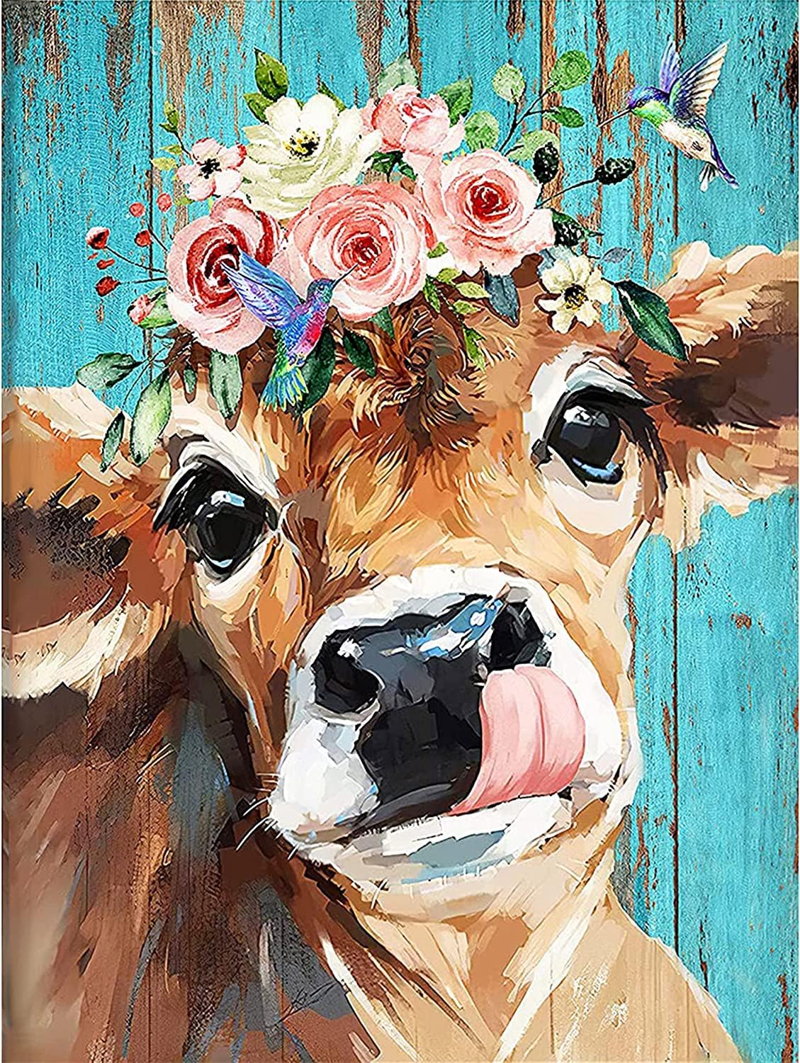 Cow Acrylic Paint by Number kit for Adults & Kids-16x20 inch(No Frame)