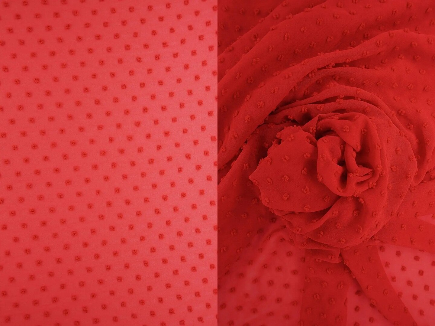 Solid Swiss Dot Chiffon Fabric 100% Polyester Lightweight Sheer 57/58" Wide