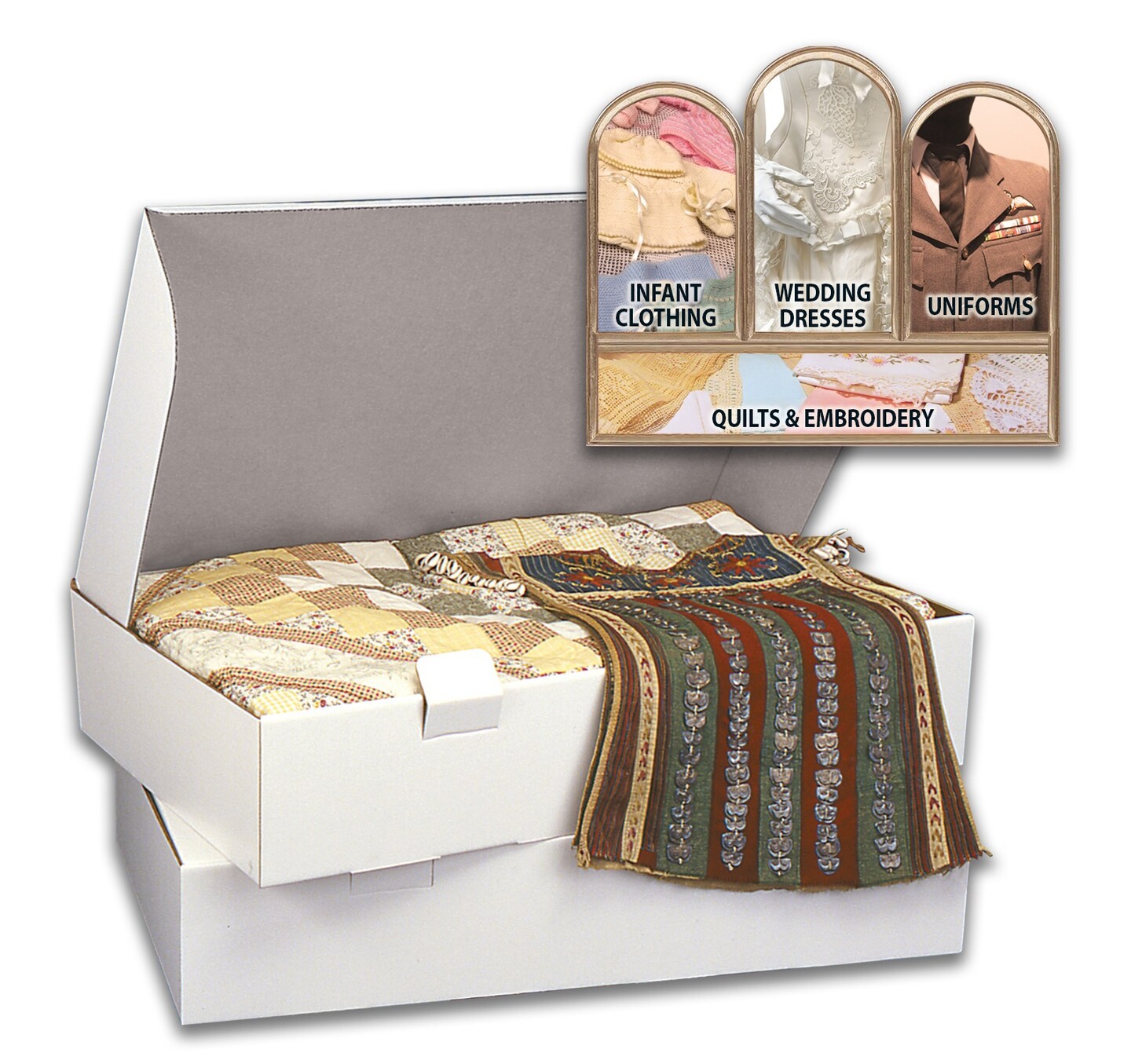 PROP-IT Acid-Free Museum Quality Storage Chest for Textiles-Needlework 3"X24"X20"