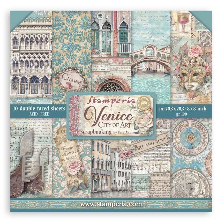 Stamperia Scrapbooking Pad 8"X8" 10/Pkg-Venice City of Art