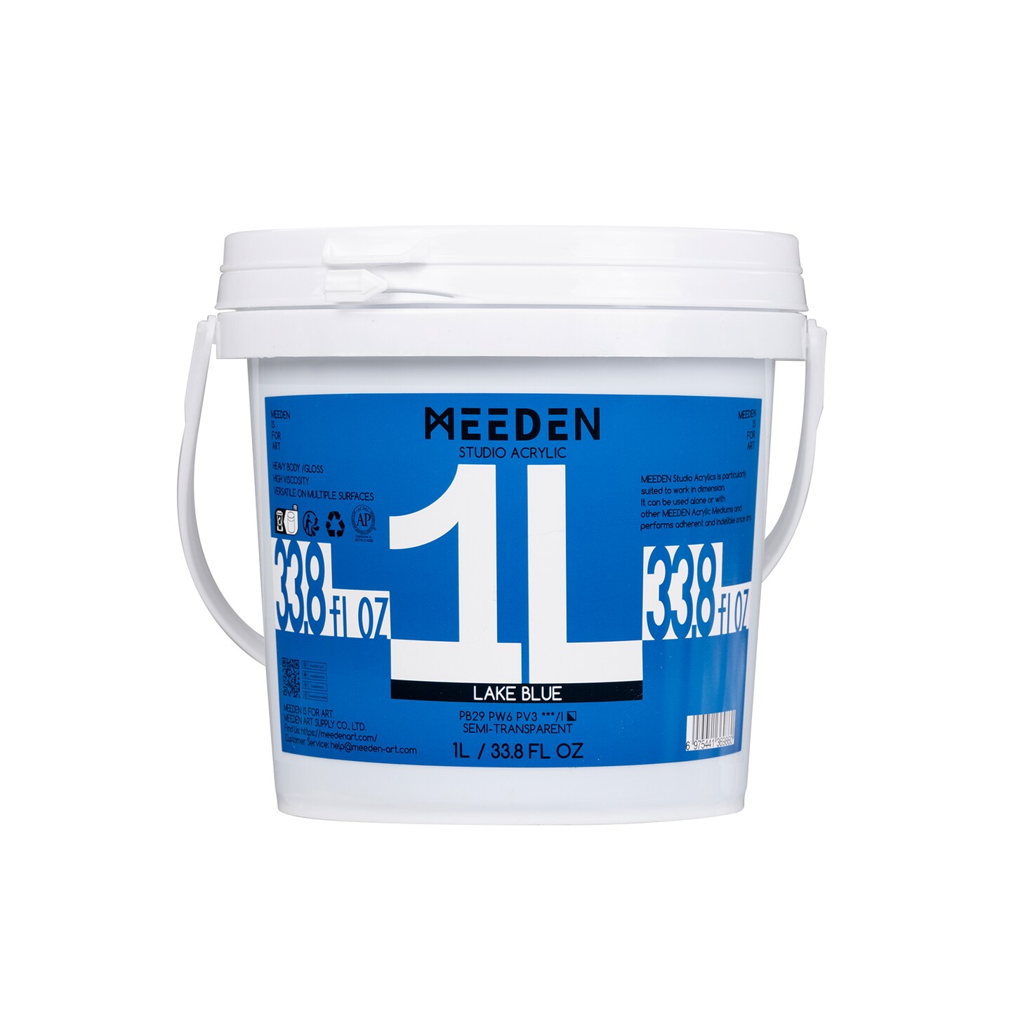 MEEDEN Studio Acrylic Paint-Lake Blue, 1L / 33.8 oz