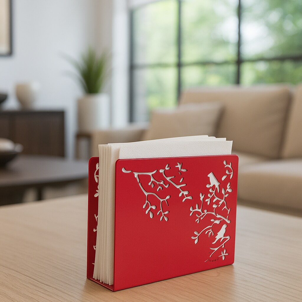 Mango Steam Songbird Tabletop Napkin & Letter Holder for Home, Kitchen, Restaurants