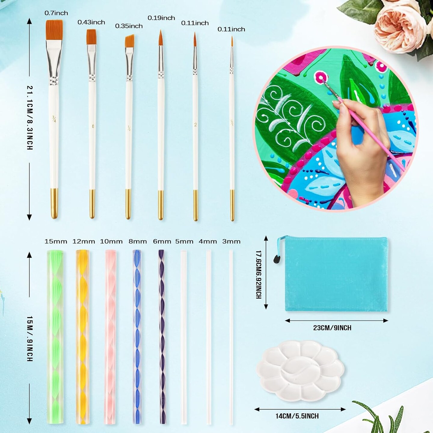 58 Pcs Mandala Dotting Tools Painting Kit Stencils (Style B)