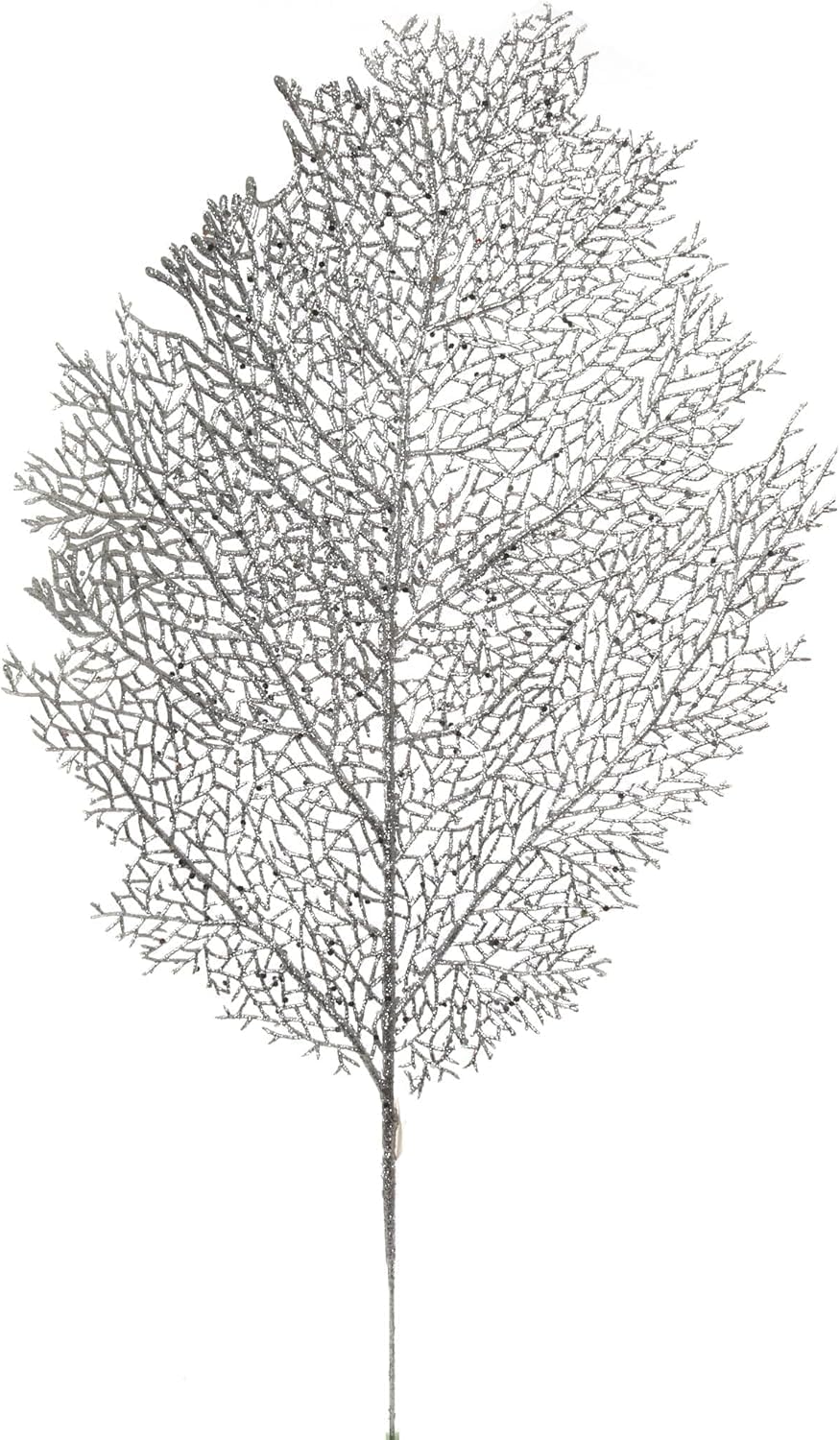 6pc 25-Inch Silver Glitter Mesh Leaf, Christmas Accent, Perfect for Trees, Wreaths, Garland Displays