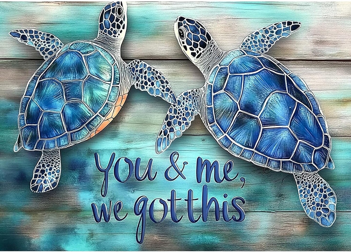 DIY Ocean Turtle Diamond Painting Kit for Adults – 5D Diamond Gem Art for Beginners, Full Round Drill Dots Craft Set for Home Decor & Gift – 12x16 Inch