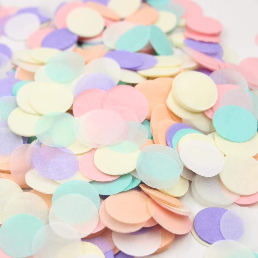 1 Inch Pastel Tissue Paper Table Confetti Dots for Baby Shower Gender Reveal Birthday Party Decorations 2 oz
