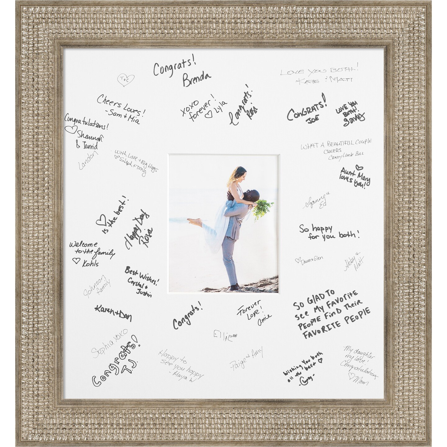 Trellis Signature Mat Picture Frame, Photo Frame Wedding Guest Book Alternative, Autograph Picture Mat for Signature Board, Wedding Celebrations Graduations Support Encouragement or Retirement
