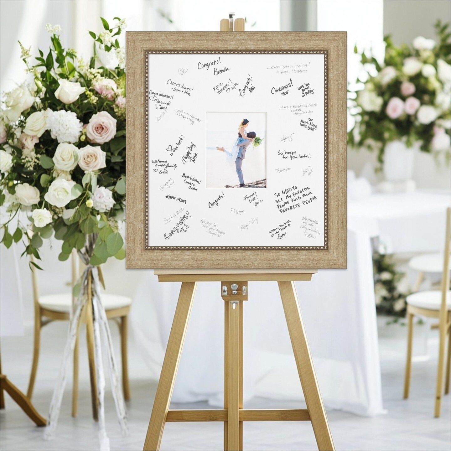 Astor Signature Mat Picture Frame, Photo Frame Wedding Guest Book Alternative, Autograph Picture Mat for Signature Board, Wedding Celebrations Graduations Support Encouragement or Retirement