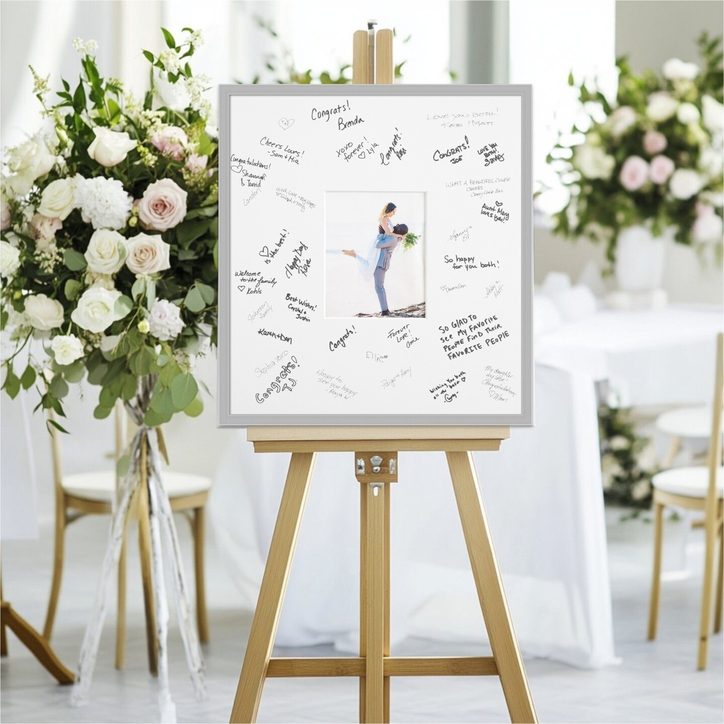 Hera Signature Mat Picture Frame, Photo Frame Wedding Guest Book Alternative, Autograph Picture Mat for Signature Board, Wedding Celebrations Graduations Support Encouragement or Retirement