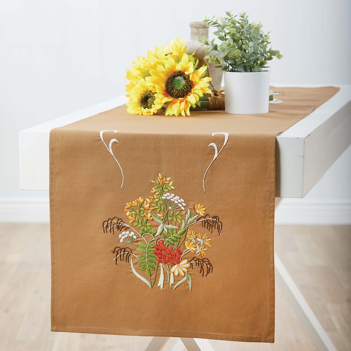 Herrschners Autumn Grasses Long Table Runner Stamped Embroidery Kit