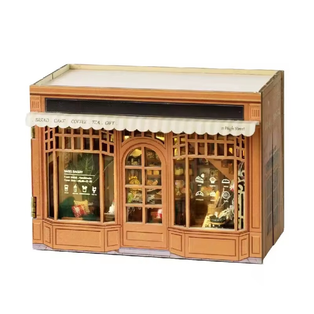 Coffee & Bakery Dollhouse Kit - Miniature Wizardi Roombox Kit